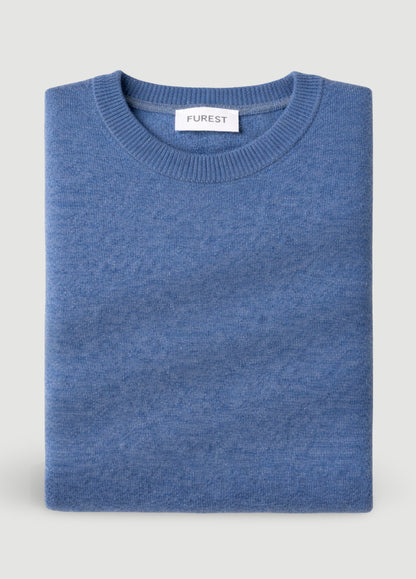 Jersey cuello redondo lana azul
