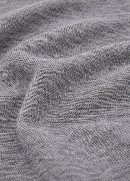 Jersey cuello redondo lana gris medio