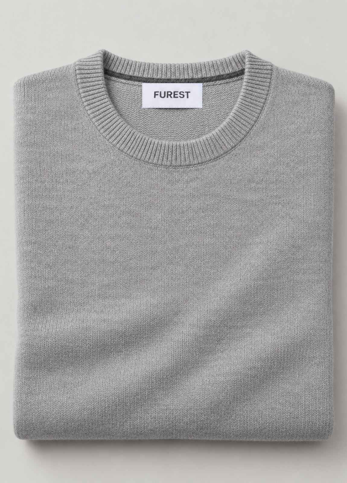 Jersey cuello redondo lana gris medio