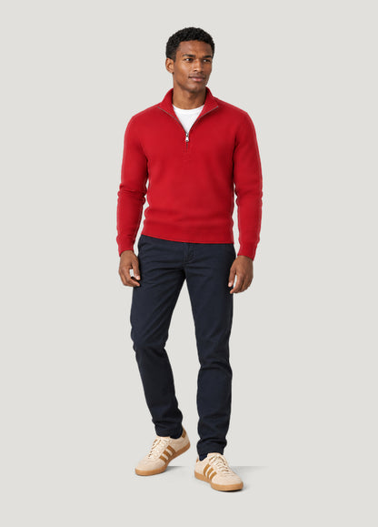 Jersey cuello zip lana teja