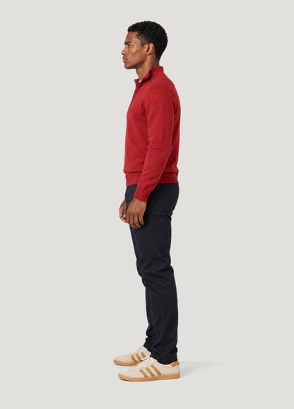 Jersey cuello zip lana teja