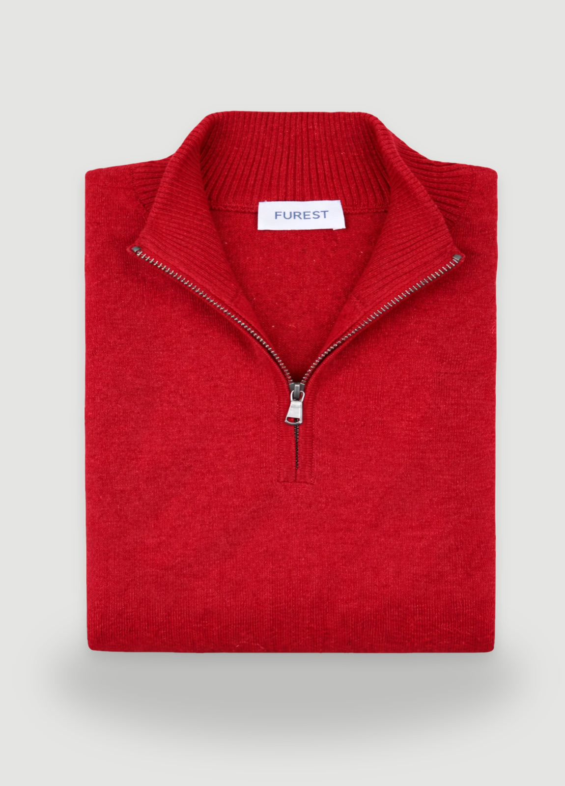 Jersey cuello zip lana teja