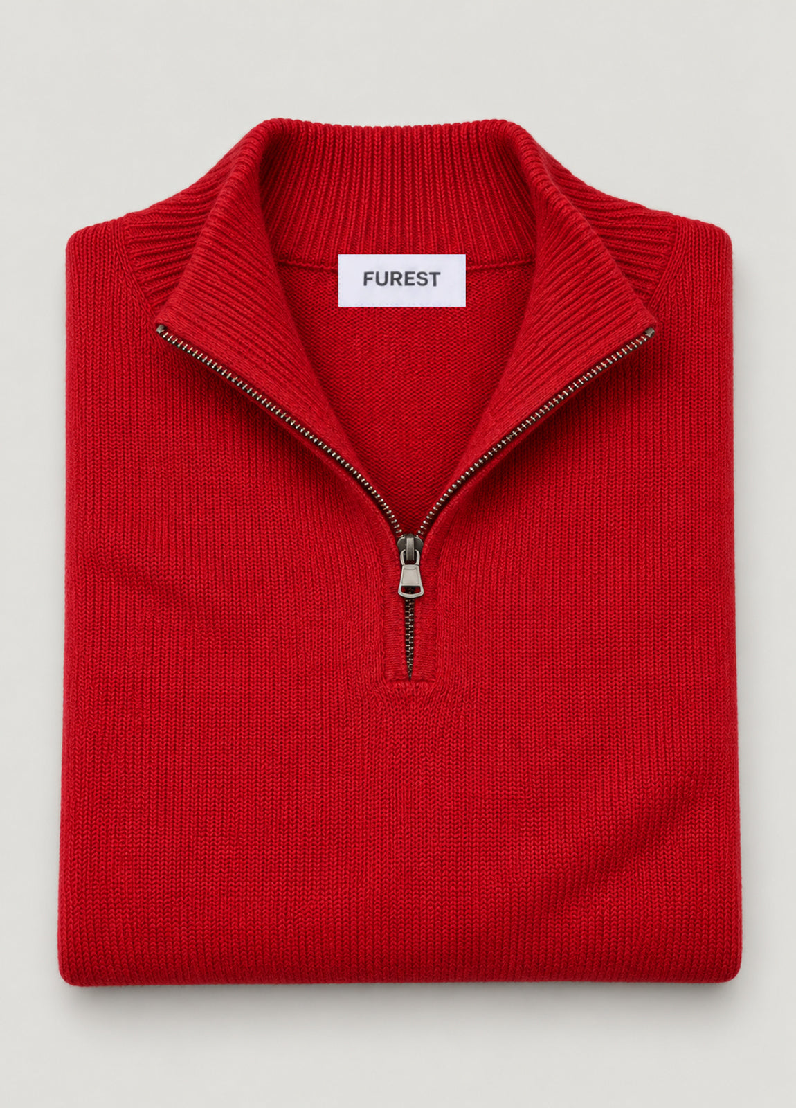 Jersey cuello zip lana teja