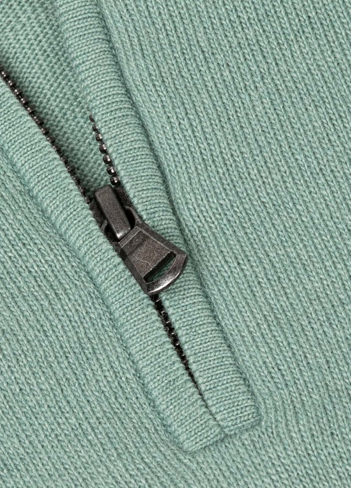 Jersey cuello zip lana verde agua