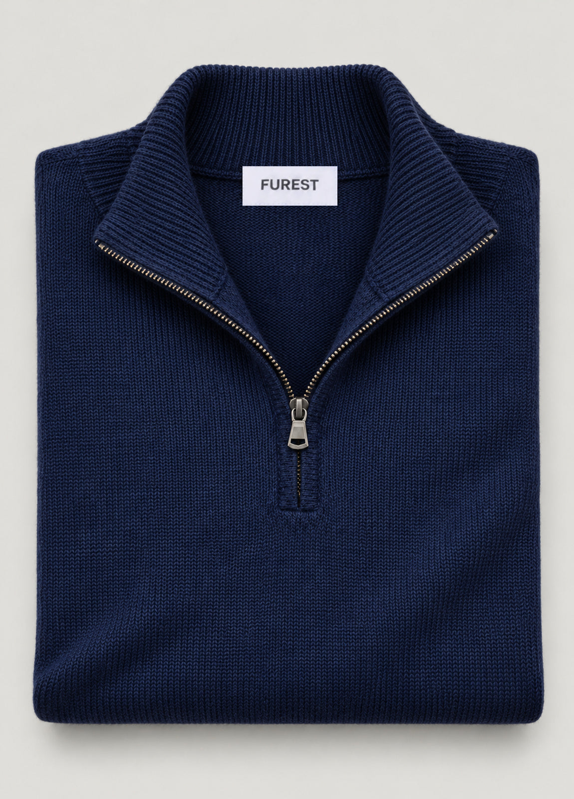 Jersey cuello zip lana marino
