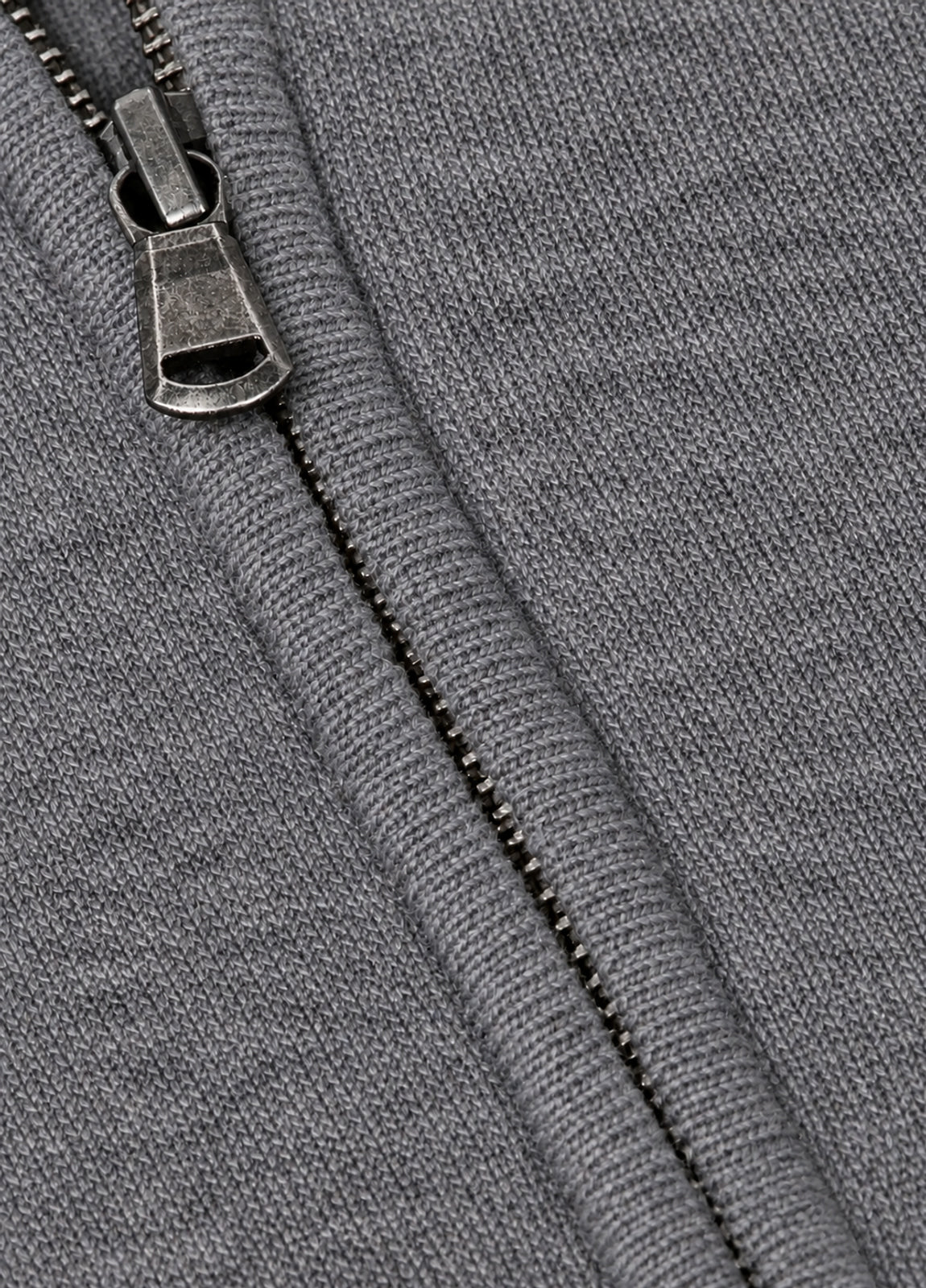 Jersey cuello zip lana gris