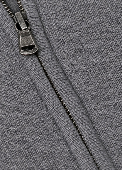 Jersey cuello zip lana gris