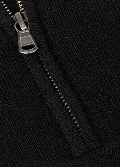 Jersey cuello zip lana negro