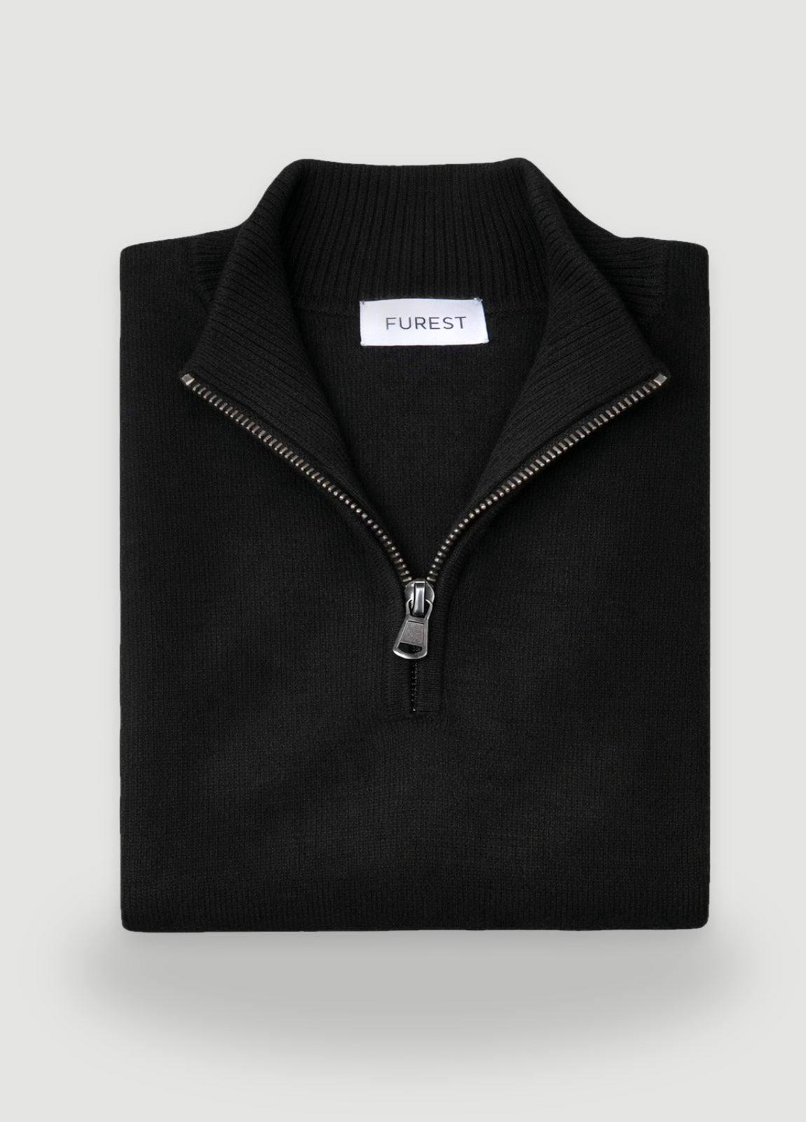 Jersey cuello zip lana negro