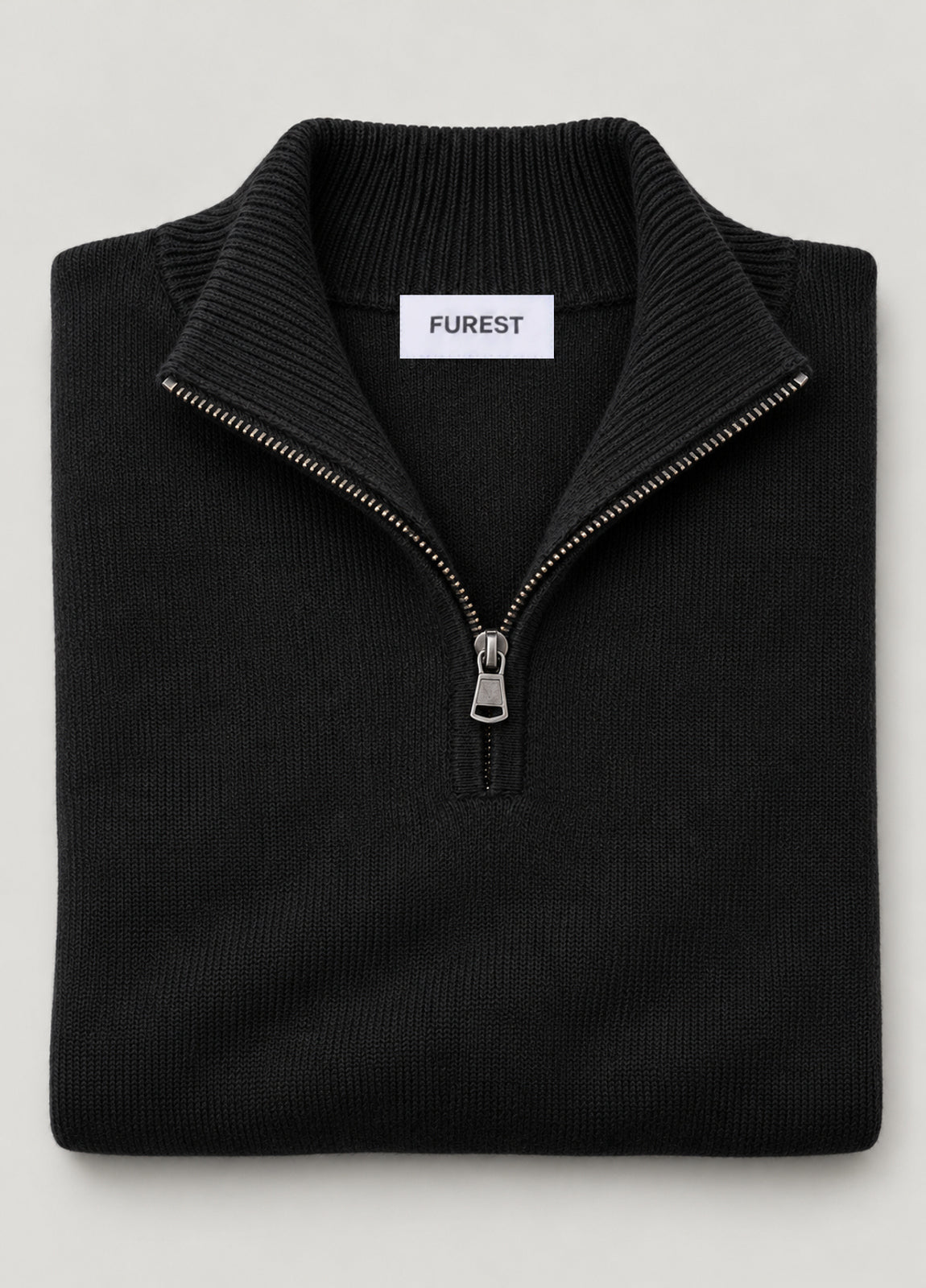 Jersey cuello zip lana negro