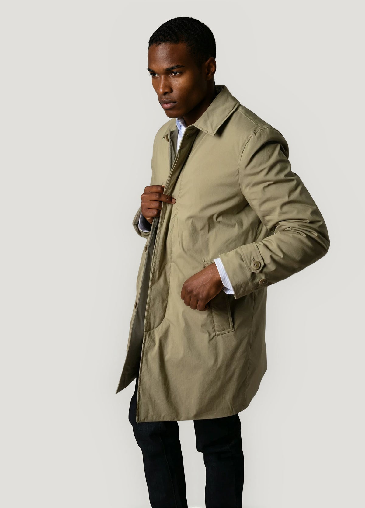 Khaki trench coat