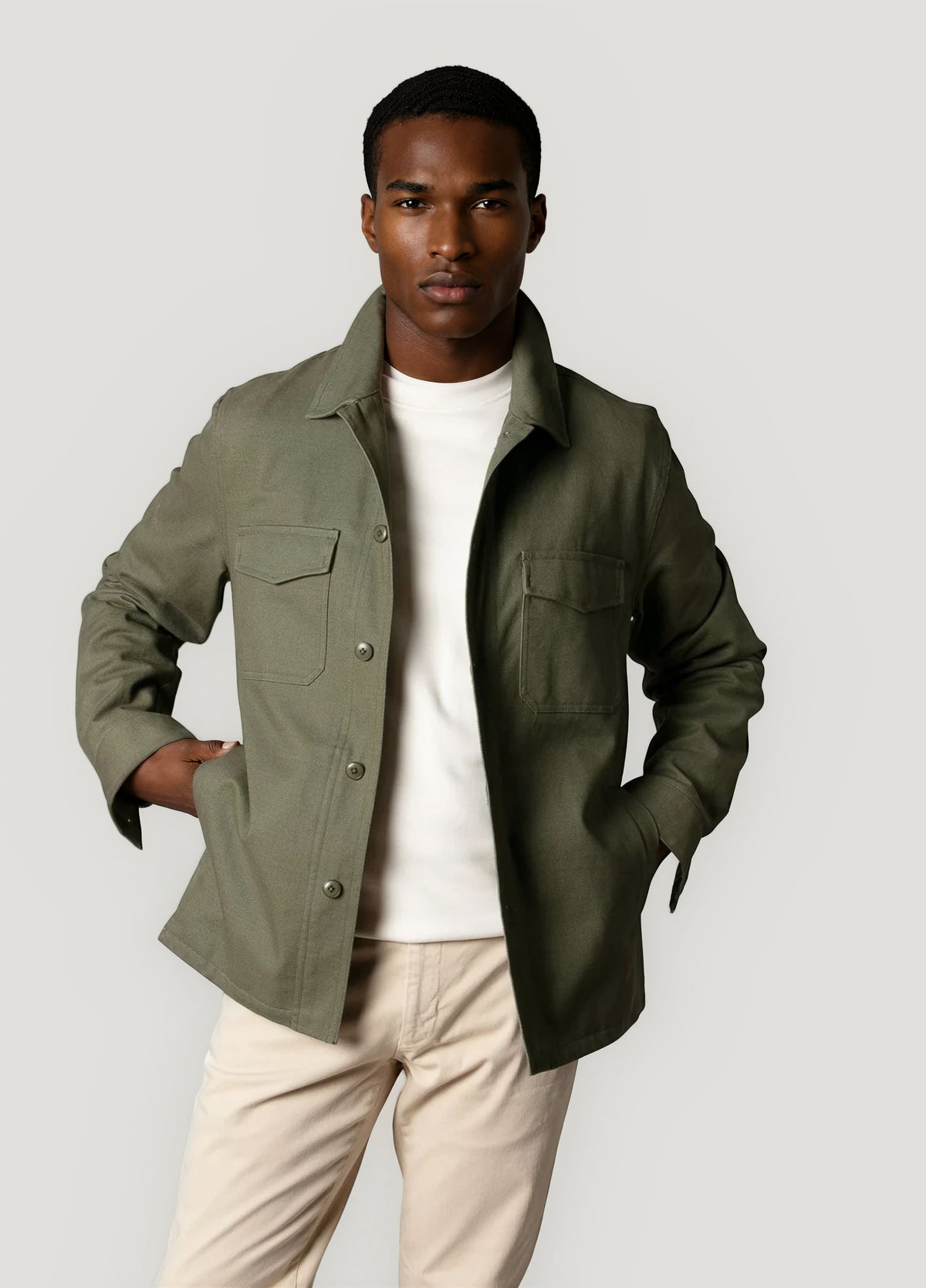 Green canvas parka