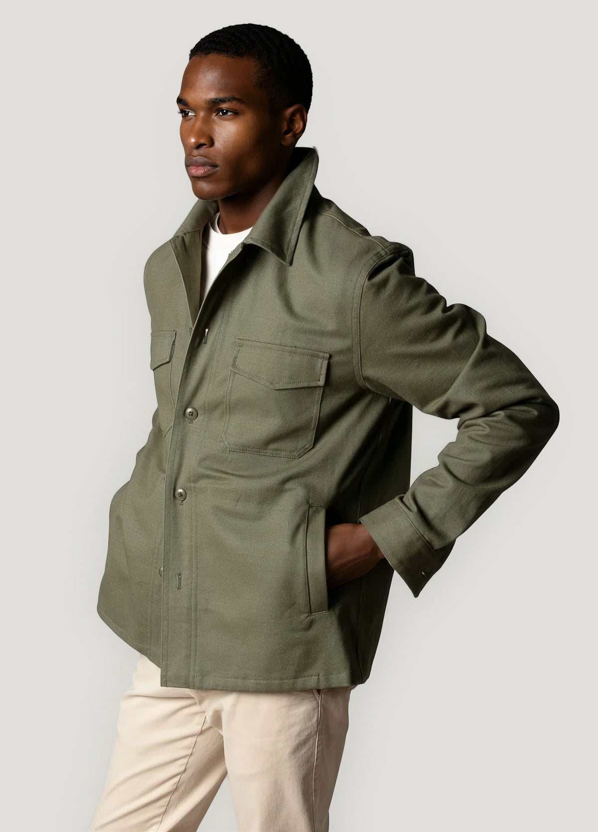 Green canvas parka