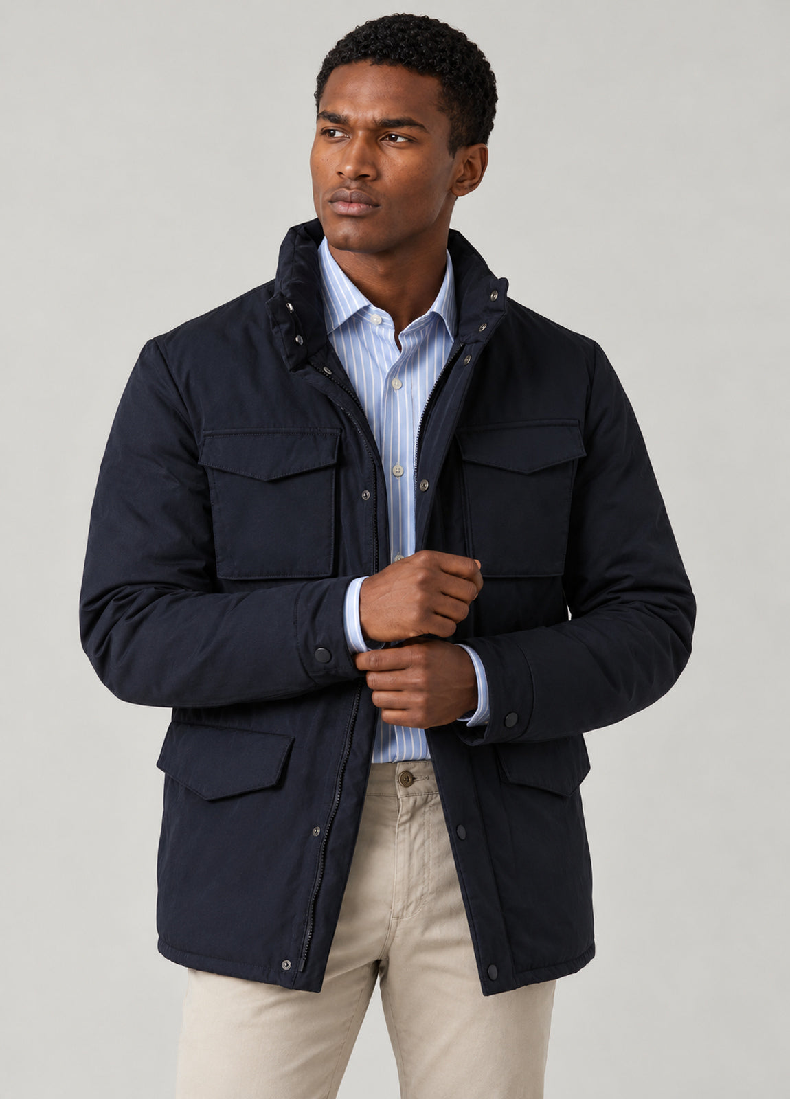 Parka acolchada azul marino