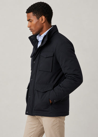 Parka acolchada azul marino