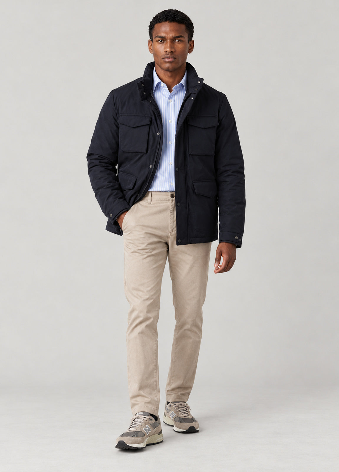 Parka acolchada azul marino