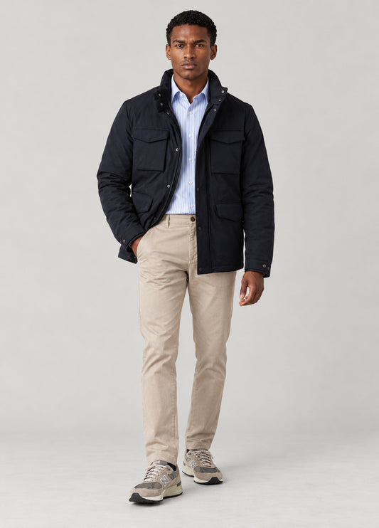 Parka acolchada azul marino