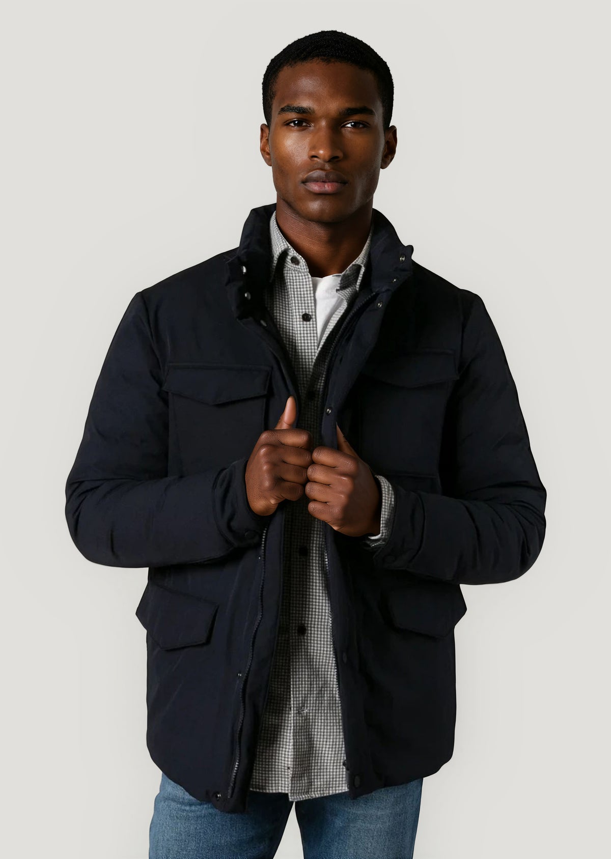 Navy padded parka
