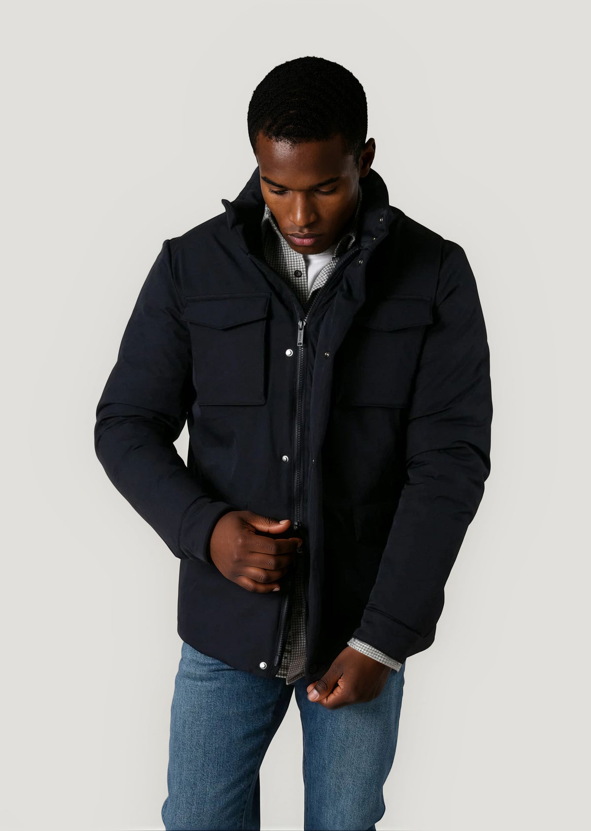 Navy padded parka