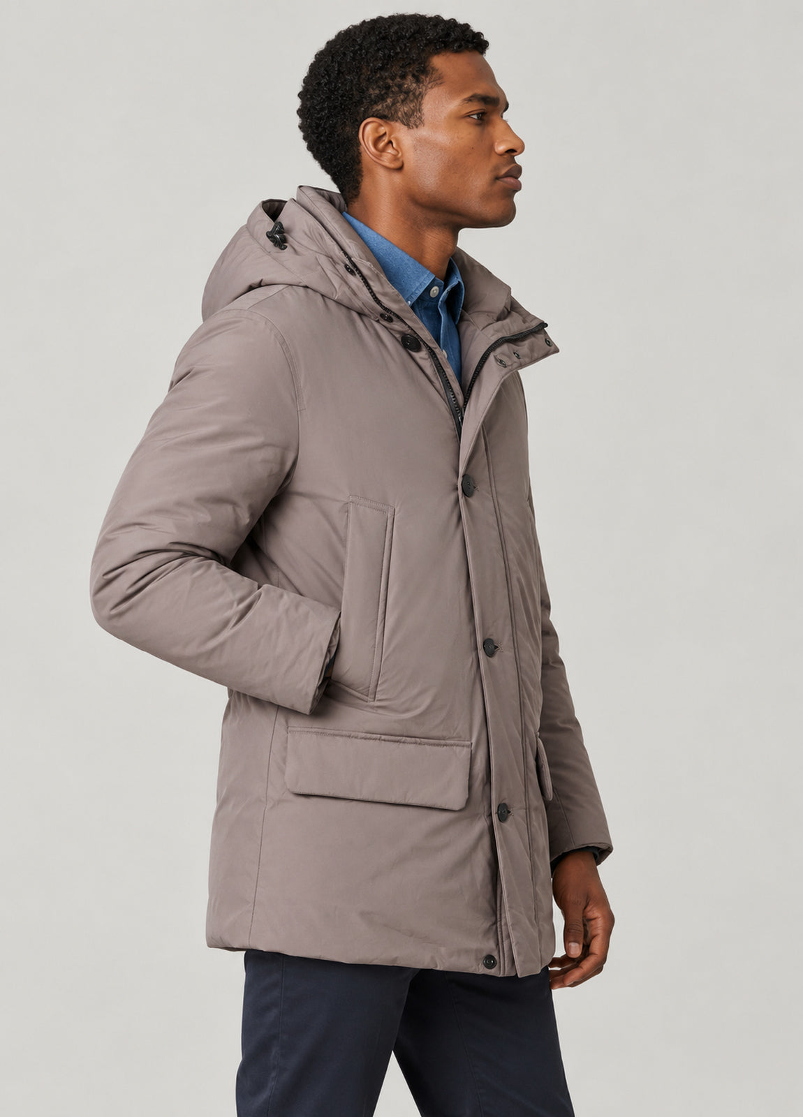 Parka técnica vison con capucha