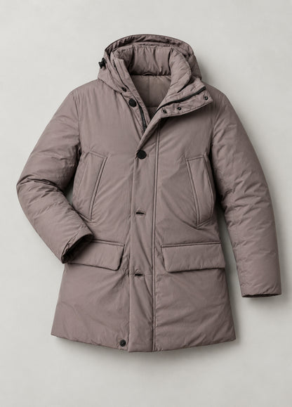 Parka técnica vison con capucha