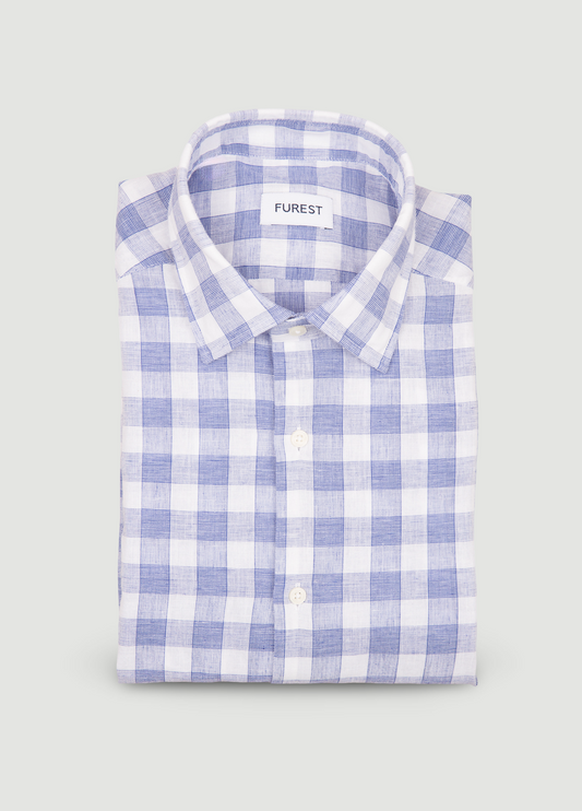 Camisa sport cuadro  azul