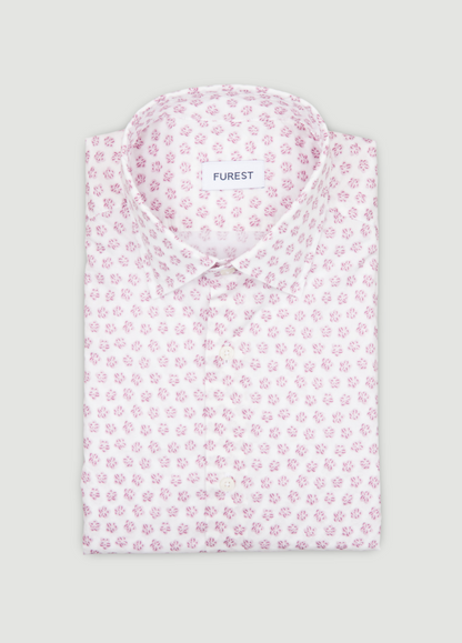 Camisa sport estampado floral malva