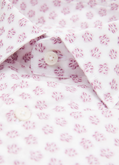 Camisa sport estampado floral malva
