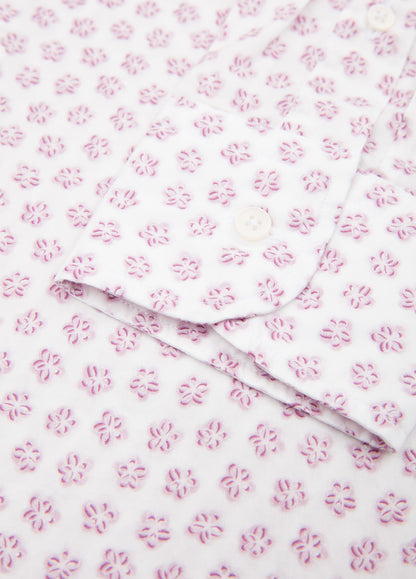 Camisa sport estampado floral malva