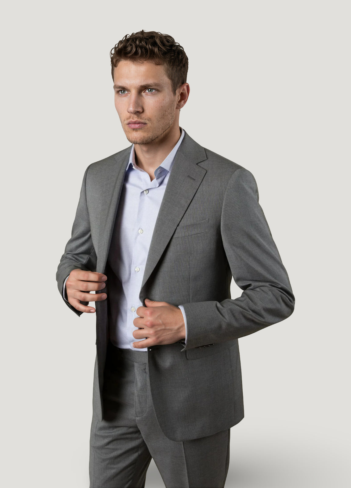 Traje vestir raya gris