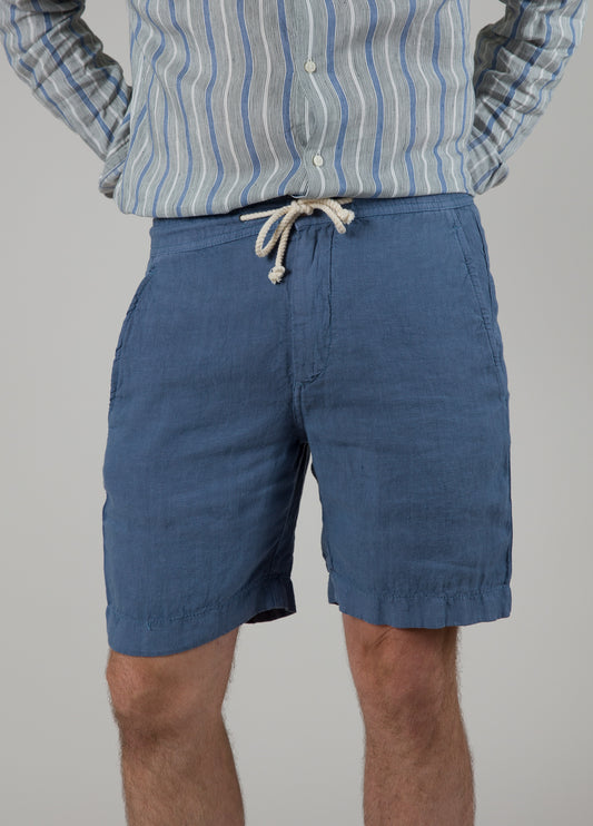 Bermuda jogger lino azul