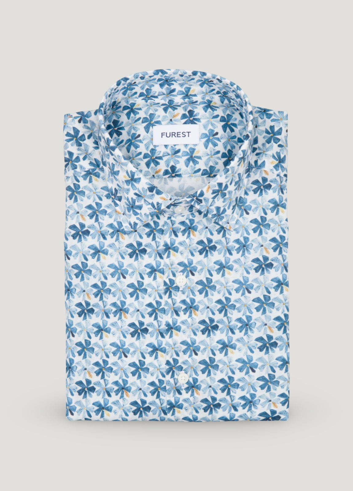 Blue floral print shirt