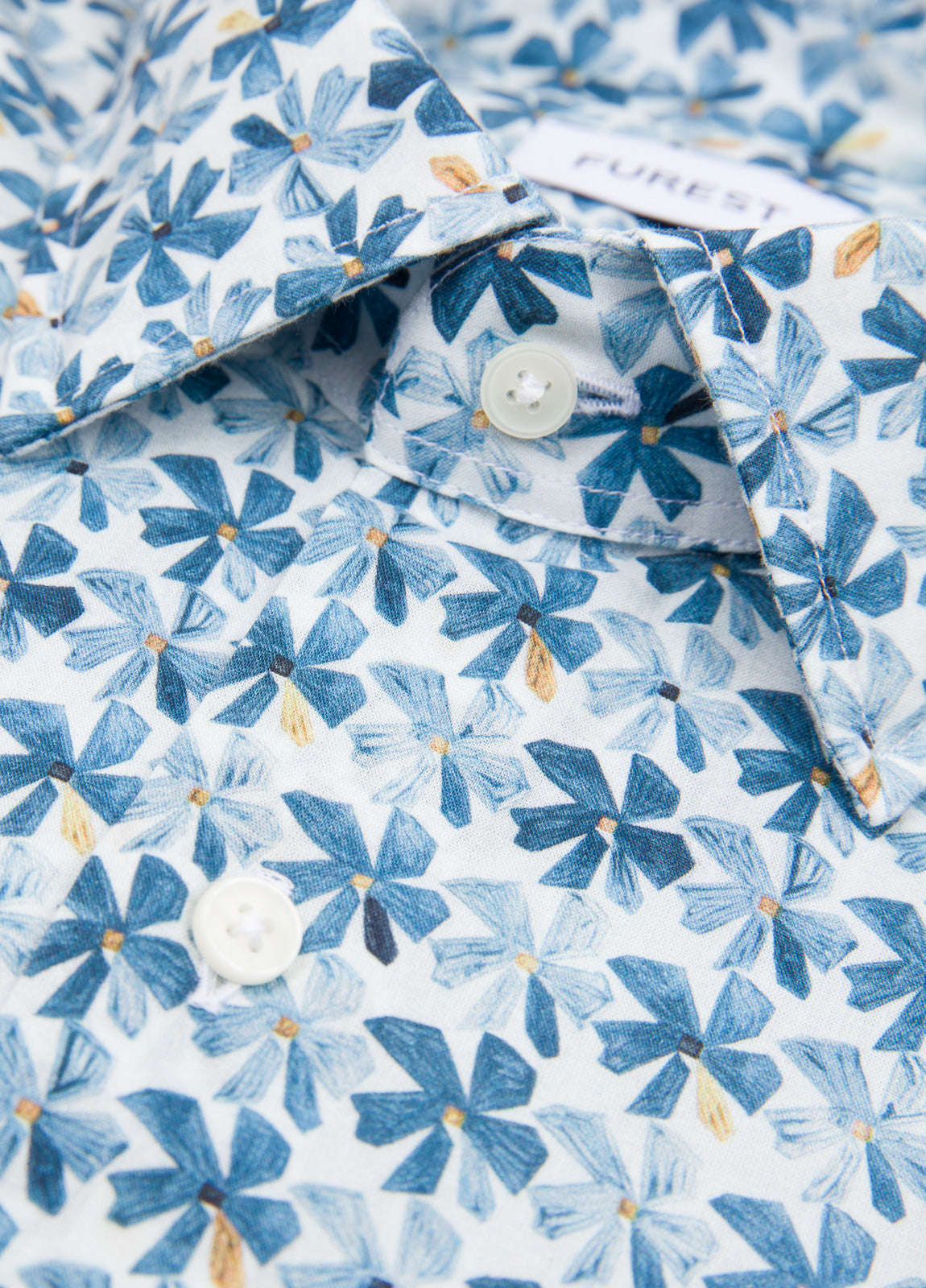 Blue floral print shirt