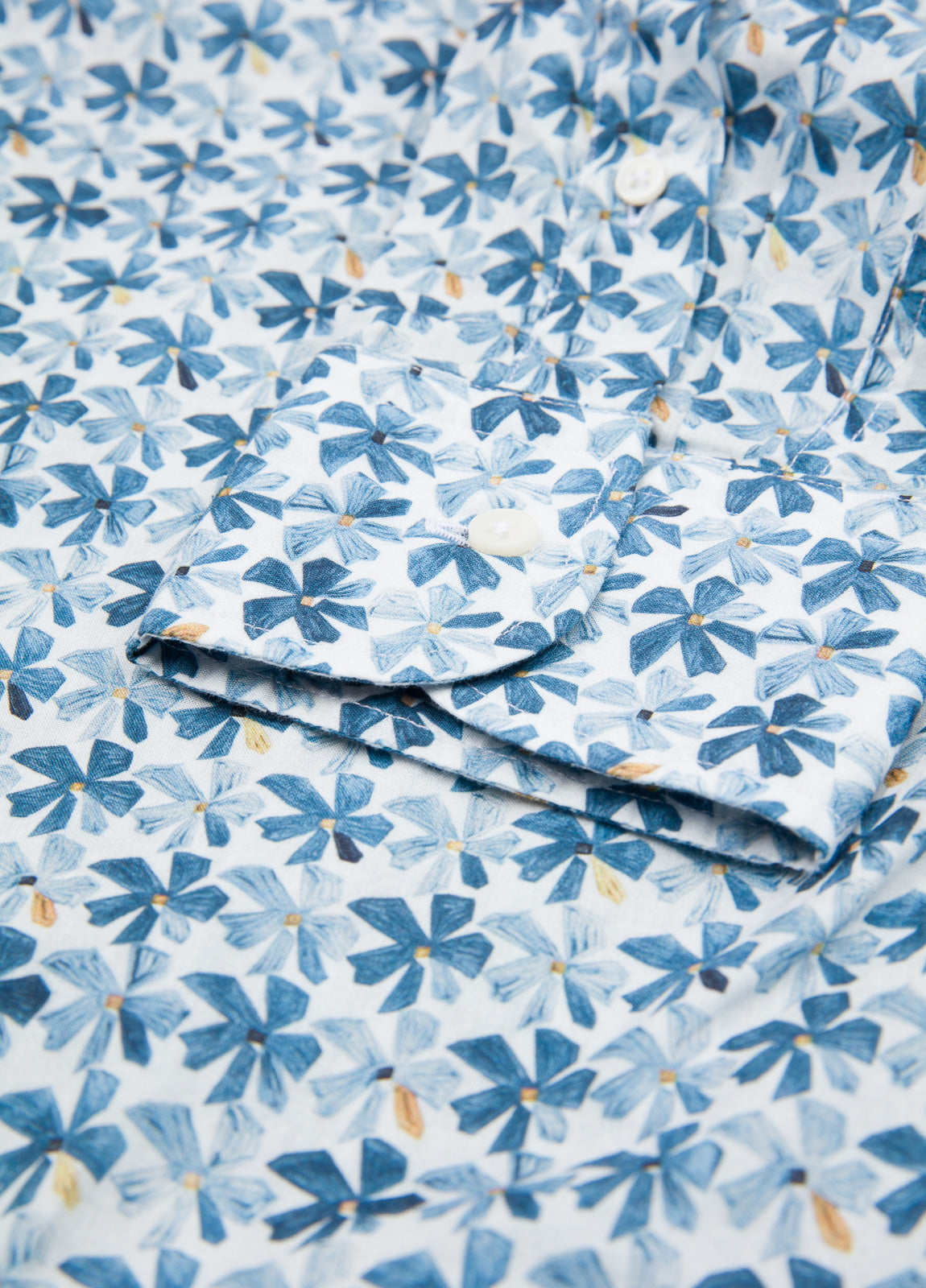 Blue floral print shirt
