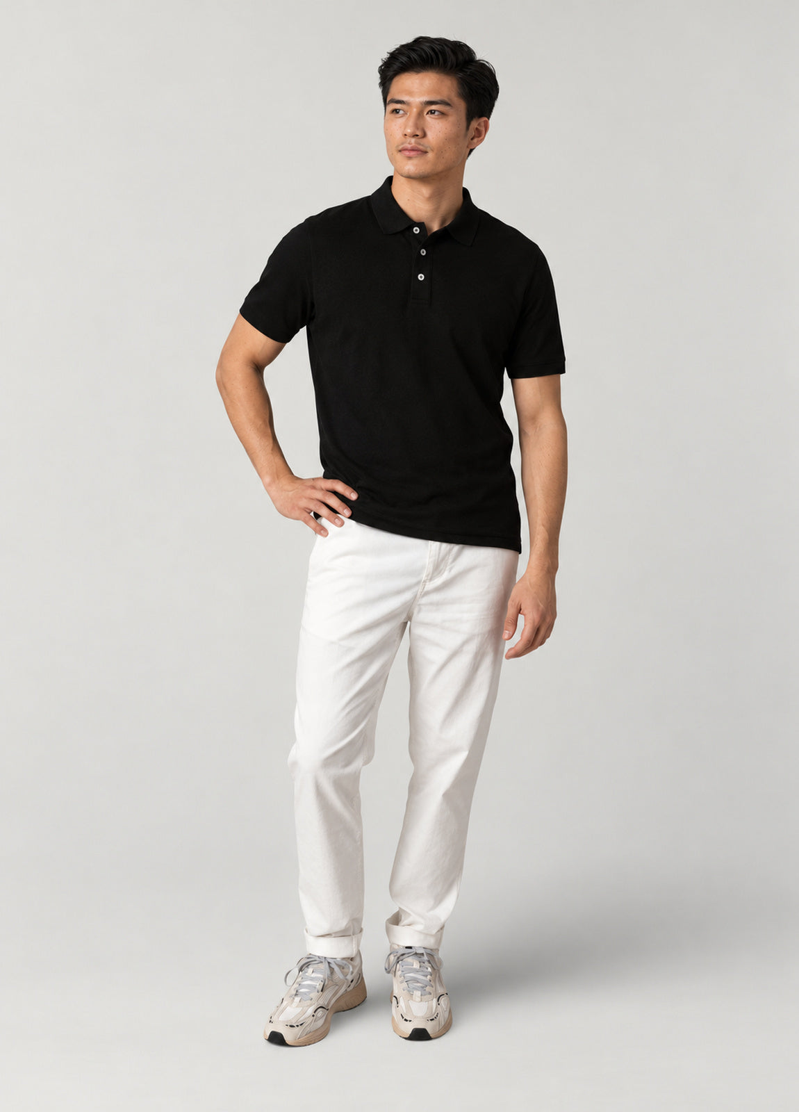 Polo manga corta piqué  negro