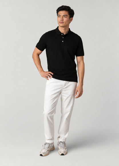 Polo manga corta piqué  negro