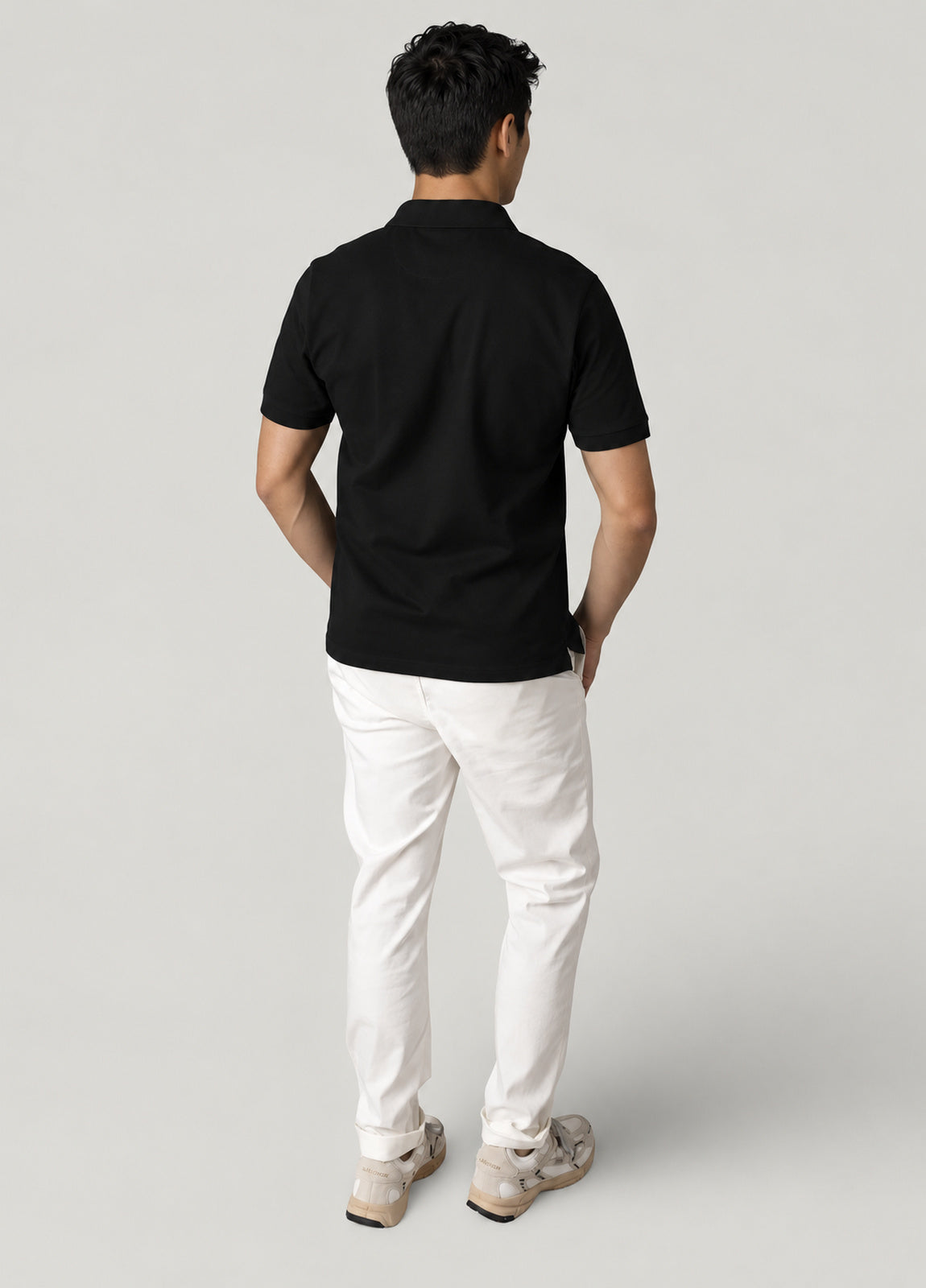 Polo manga corta piqué  negro
