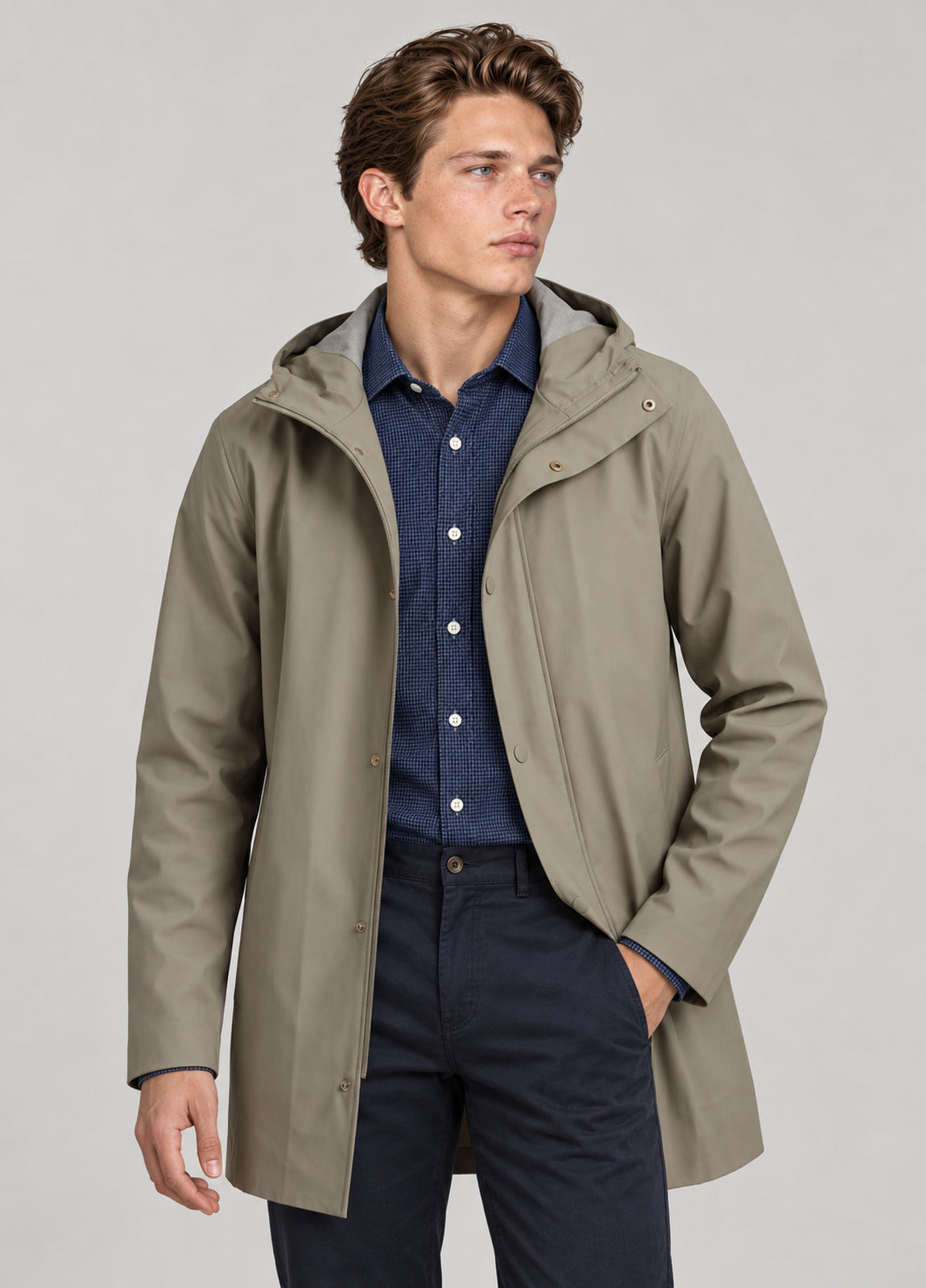 Impermeable kaki