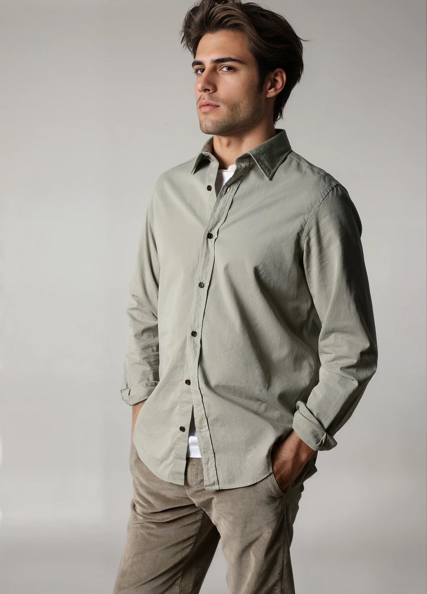 Camisa sport sarga piedra