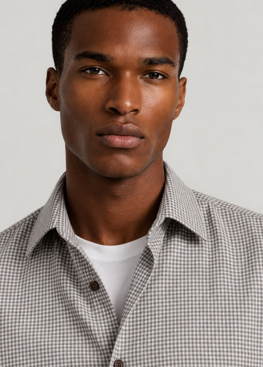 Camisa sport cuadrito gris