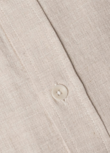 Plain beige flannel sports shirt