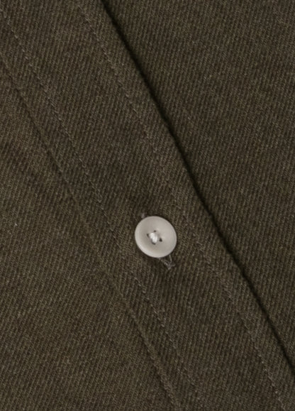Plain flannel sports shirt khaki