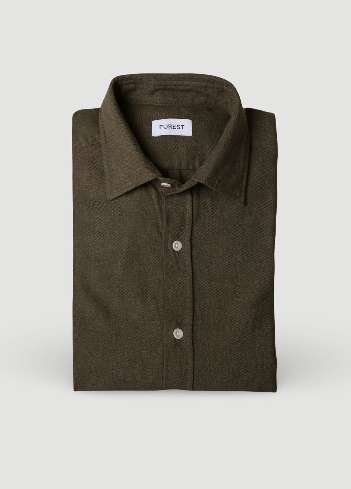 Camisa sport afranelada lisa kaki