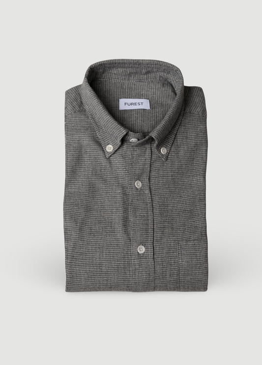 Camisa sport afranelada pata de gallo gris