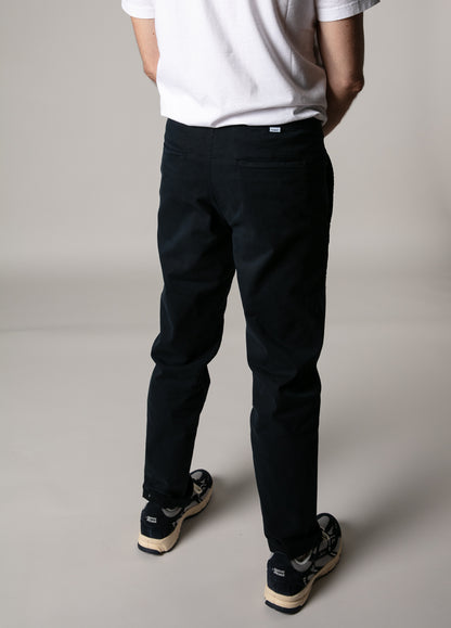 Navy twill jogger pants