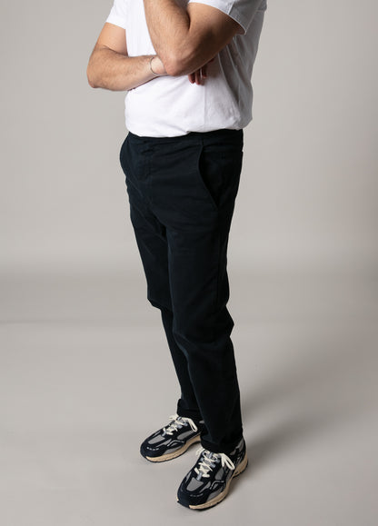 Navy twill jogger pants