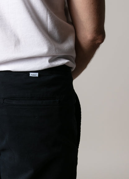 Navy twill jogger pants