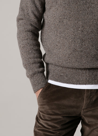 Heathered mink crew neck sweater