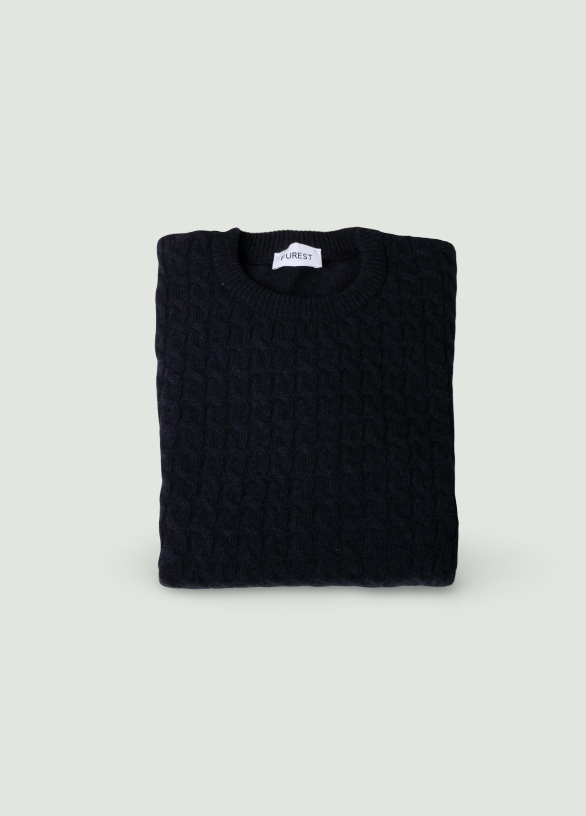 Jersey cuello redondo trenzado marino