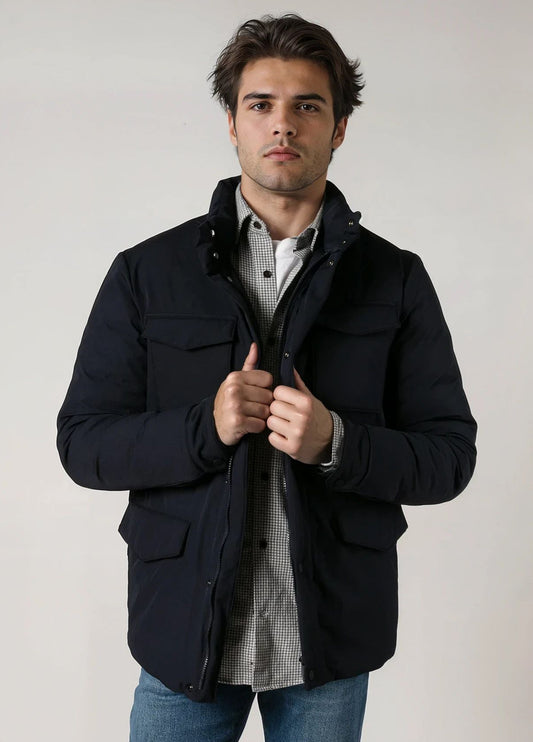 Parka acolchada azul marino